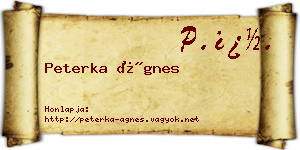 Peterka Ágnes névjegykártya